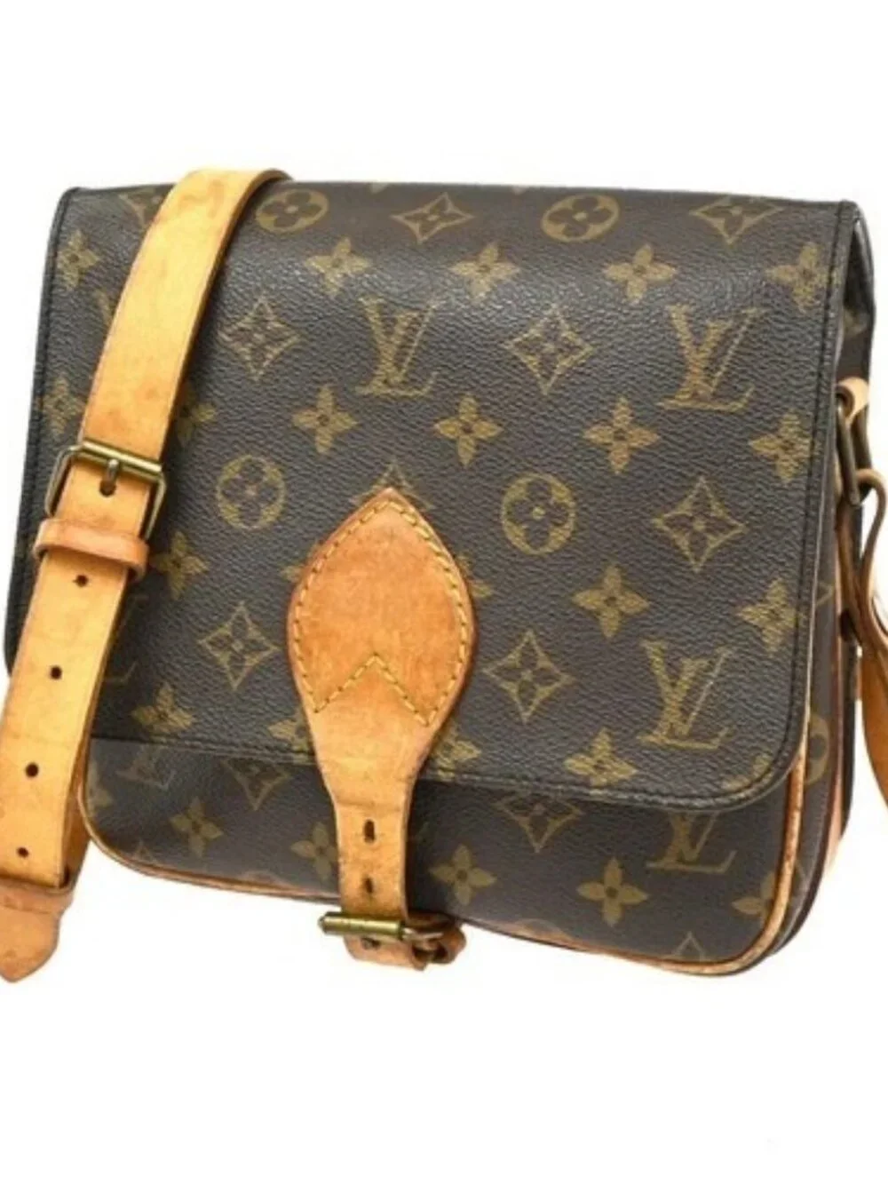 LOUIS VUITTON Cartouchiere MM Shoulder Bag Monogram Leather Brown M51253 32TA563